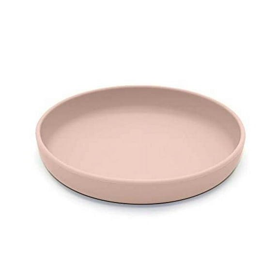 noüka Flat Plate | 100% Food-Grade Silicone | Comes With A Lip Edge | Non-Slip & Soft | Dishwasher Friendly | Soft Blush | Size 570ml