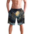 thumbnail image 4 of Dailycode Men's Quick Dry Swim Trunks Beach Shorts Casual Summer Board Shorts with Pockets, Moon Tree Starry Sky, 4 of 8