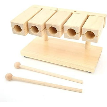 Wood Percussion Block Maple Percussion Rhythm Clapper 5 Tones with Hammer for Temples Yoga Preschool Education Venues$$Music