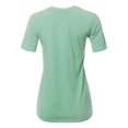 thumbnail image 3 of A2Y Women's Basic Solid Premium Cotton Short Sleeve Crew Neck T Shirt Tee Tops Light Sage 1XL, 3 of 5