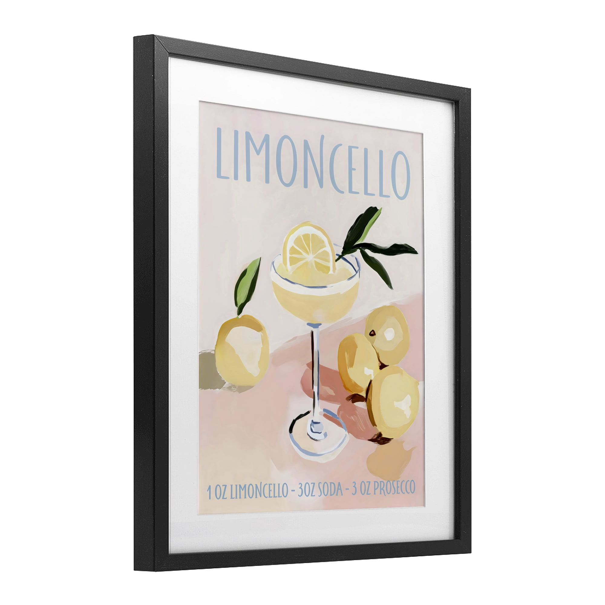 Stupell Industries Limoncello Summer Cocktail Black Framed Print Under Glass, design by Sisi and Seb