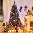 thumbnail image 3 of Yaheetech 6ft Pre-lit Spruce Artificial Christmas Tree with 300 LED Lights, Green, 3 of 8