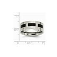 thumbnail image 5 of Mens 8mm Stainless Steel Comfort Fit Wedding Band with Black Accent., 5 of 6