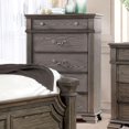 thumbnail image 5 of Traditional Antique Gray Solid wood 5pc Bedroom Set Queen Size Bed Dresser 2x Nightstands Chest Reeded Posts HB FB (NO MIRROR), 5 of 8