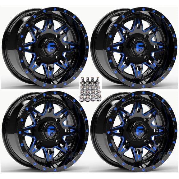 Fuel Lethal ATV Wheels Blue/Black 14" Sportsman RZR Ranger