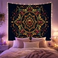 thumbnail image 2 of Ornate Jewel Mandala in Cosmic Night, Regal Mystical Boho for Boho Decor Lovers, Bohemian Wall Art, Housewarming Gift, Tapestry Wall Hanging for Bedroom, Living Room and Dorm, 2 of 7