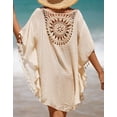thumbnail image 5 of Swimsuit Cover Up for Women Plus Size Hollow Hand Crochet Neck Boho Bathing Suit Cover Ups Casual Beach Cover Up with Fringed Hem Shermie, 5 of 6