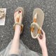 thumbnail image 1 of Sandalias con chanclas y punta abierta de cabeza redonda, zapatos de mujer, moda tradicional, cómodo estilo informal, sandalias de moda creativas simples37 Gao Jinjia LED, 1 of 2