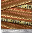 thumbnail image 2 of Soimoi Georgette Viscose Fabric Damask & Aztec Southwestern Print Fabric by The Yard 42 Inch Wide, 2 of 3