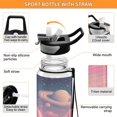 thumbnail image 4 of 32oz Transparent Sports Water Bottle with Straw for Kids Adults Outdoor School Gym Fitness A Pink Landscape, 4 of 7