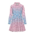 thumbnail image 4 of DISNIMO Axolotl Dress for Girls 9-10 Dresses Kids Flower Dress for Girls Midi Dresses Girls Skater Dress for Girls Long Sleeve Swing Dress Girls Button Down Dress Child Collar Dress Girls Soft, 4 of 7