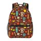 thumbnail image 1 of Balery Retro Coffee Mochila Escolar Impresa, Mochila Ligera para Viajes Casual, Mochila Duradera y Cómoda Multifuncional, Mochila para Laptop-One Size, 1 of 5