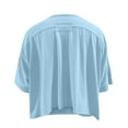 thumbnail image 5 of Wiyuqeen Women Half Sleeve Cropped T-Shirts Drop Shoulder Round Neck Tops Casual Summer Solid Color Basic Tees Boyfriend Batwing Sleeve Shirts, 5 of 9