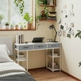 thumbnail image 6 of HOMCOM 47" Small Writing Desk, Computer Desk with Fabric Drawers, Home Office Desk with Adjustable Shelves, Computer Table for Small Spaces, White, 6 of 9