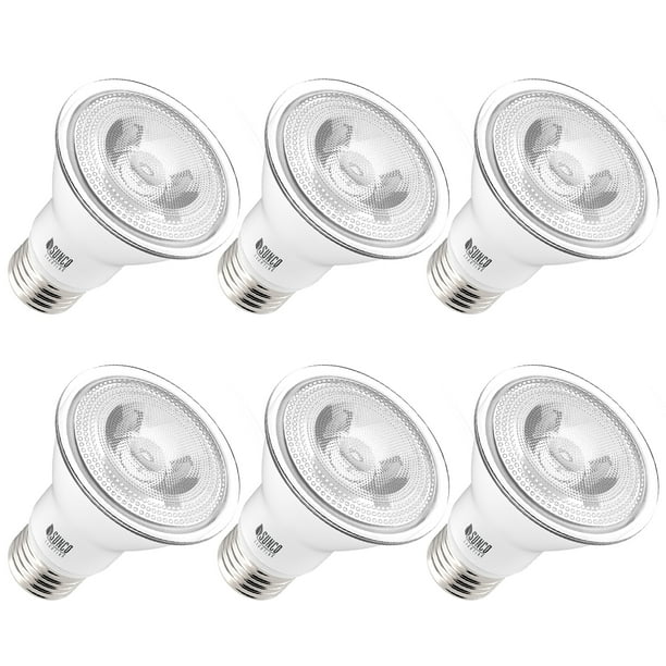 Sunco Lighting 6 Pack PAR20 LED Bulb, 7W=50W, Dimmable, 5000K Daylight