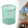 thumbnail image 2 of Solivara Colorful Wire Mesh Pen Holder Round Desk Caddy For Home Office Stationery(Mint Green,3.54*3.54in), 2 of 9