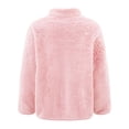thumbnail image 2 of Miutii Kids Girls Fleece Long Sleeve Jacket Zipper Closure Solid Color Outerwear Winter Warm Casual Pink 130, 2 of 8