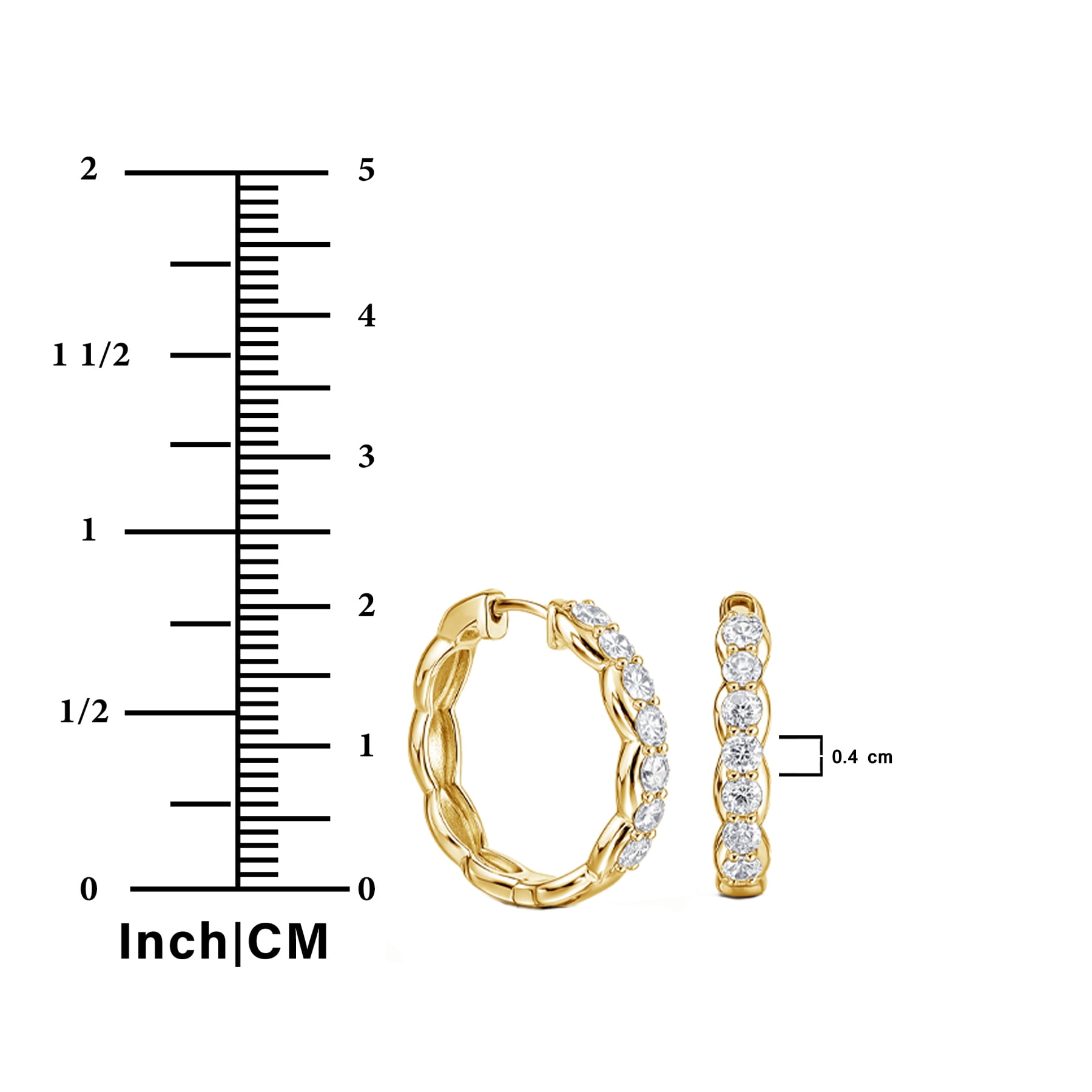 JeenMata Lab Grown Diamond 1.25 Carat Infinity-Inspired Hoop Earrings in 18K Yellow Gold Plating for Women