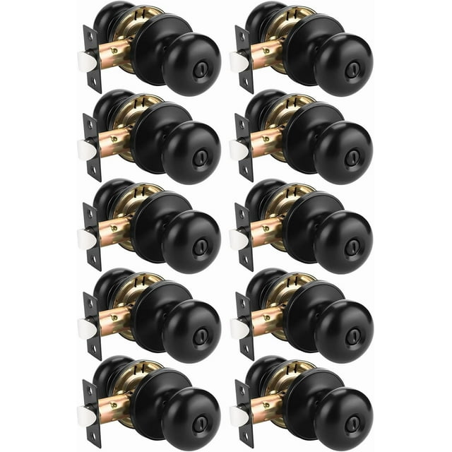 Bouton de Porte Mat Fonction de Passage Bouton de Porte de Passage pour Hall et Garde-Robe Serrures de Porte Verrouillables Bouton Rond à Bille Style Colonial Poignée de Porte Bouton Ouverture Gauche et Droite
