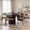 Lucena Oak/Green, variant on COLAMY 7-Piece Modern Dining Table Set, Sturdy Wood Kitchen Table and 6 Upholstered Dining Chairs for Small Spaces, Mid-Century Farmhouse Dining Room Furniture Set, Lucena Oak/Grey