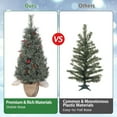 thumbnail image 5 of Senfot 3FT Christmas Tree,Pre-Lit Christmas Tree Tabletop with 78 Warm White Lights,Artificial Christmas Tree with Berry Clusters, Battery Operated,Flocked Potted Christmas Tree for Front Door, Porch, 5 of 8