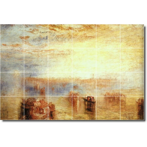 Ceramic Tile Mural-Joseph Turner Landscapes Painting 351. 48" w x 32" h using (24) 8 x 8 ceramic tiles