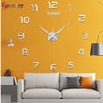 thumbnail image 4 of Spencer Frameless Wall Clock, Large Modern 3D Mirror Wall Clock Mute DIY Wall Stickers For Living Room Bedroom Home Decoration "Silver", 4 of 8