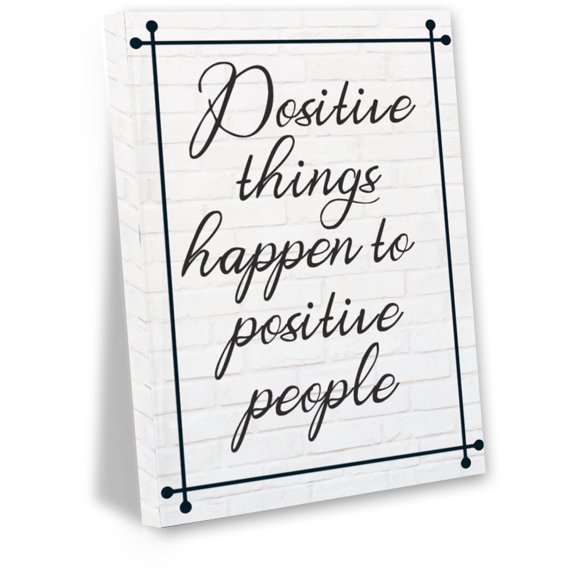 Awkward Styles Positive Things Happen To Positive People Canvas Calligraphy Art Dictionary Art Modern Wall Art Gifts for New Home Artwork for the Office Motivational Gifts Inspirational Wall Art