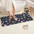 thumbnail image 4 of Pioneer Flower Floral Print Pattern Bathroom Rugs Mat, Non Slip Microfiber Bathroom Rug with Rubber Backing, Soft Mats for Bathroom Floor Tub Shower, 24"x60", 4 of 5