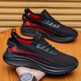 thumbnail image 6 of Men's Lace‑Up Knit Mesh Athletic Running Sneakers, Speckled Pattern Upper Footwear with Curved Thick Midsole for Daily Jogging and Casual Sports Activities, 6 of 7