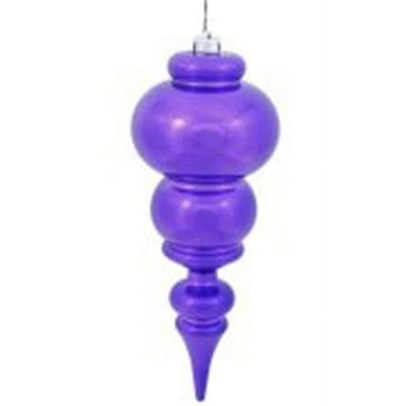 Vickerman N150666DSV 14 in. Purple Shiny Finial UV Drilled Christmas Ornament