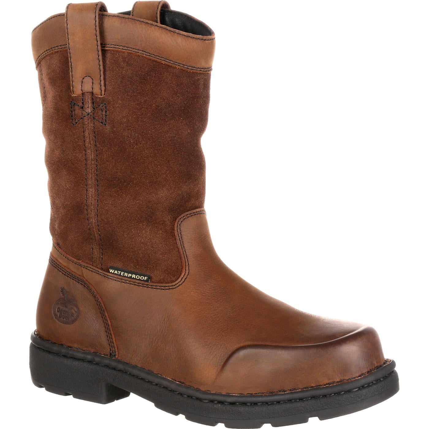 georgia - georgia boot work men eagle light waterproof wellington brown ...