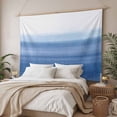 thumbnail image 3 of Blue White Ombre Large Tapestry for Bedroom Wall Hanging Tapestry, Modern Abstract Striped Lines Art Ceiling Backdrop Tapestries Poster Blanket Wall Decor for Teens Room Living Room Dorm 100" x 59", 3 of 8