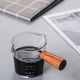 thumbnail image 3 of Taza Medidora De Café Con Mango De Madera Taza De Café De Vidrio De Borosilicato Con Función De Medición Jarras De Espresso Con Salida Doble Para Cafetería Casera Monstrate HA028080-01, 3 of 6