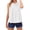 White, variant on Casual Cotton Linen Collar Pleated Vest For Women Work Sitting Occasions Fashion