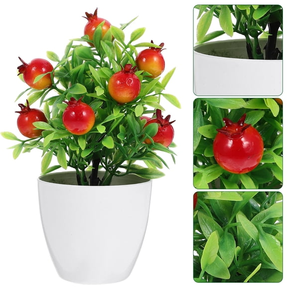 PAMINGONO 2Pcs Artificial Fruit Tree Miniature Plastic Decoration for Home Decor Accessory Indoor