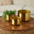 thumbnail image 2 of CosmoLiving by Cosmopolitan 9", 7", 6"H Gold Metal Planter (3 Count), 2 of 13