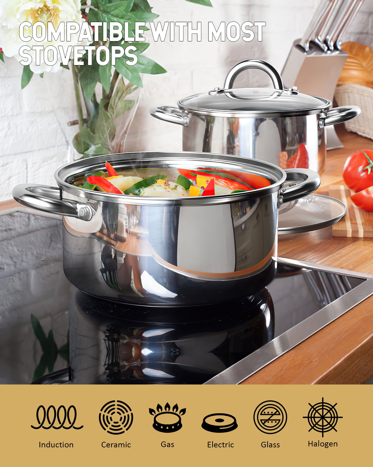 Cook N Home Professional Stainless Steel 12 Quart Stockpot Sauce Pot  Induction Pot With Lid, 12 quart - Kroger