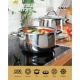 thumbnail image 4 of Cook N Home Basics 8 Quart Stainless Steel Stock Pot with Lid, Cooking Pot for Pasta, Soup, Sturdy Handle, Stockpot with Even Heating, Oven & Dishwasher Safe, Cookware for Canning, Boiling, 4 of 7