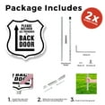 thumbnail image 3 of Please Deliver All Packages To Back Door Left (2 Pack) 12 inch X 12 inch Shield Shaped Rust-Free Aluminum Metal Signs with Aluminum Mounting Stakes Weather Resistant Made in the USA, 3 of 8