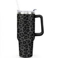thumbnail image 2 of Grey Leopard Print 40 Oz Tumbler with Handle Lid and Straw, Stainless Steel Double Walled Vacuum Insulated Cup, Cute Anniversary Wedding Birthday Gifts Tumbler for Women Men Friends Outdoor Indoor, 2 of 7