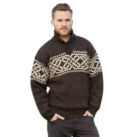 Celtic Wool Troyer Sweater (Best Quality Wool Sweaters)