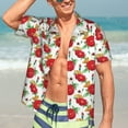 thumbnail image 4 of Uemuo Rose Flowers Printed Regular Fit Short Sleeve Casual Hawaiian Shirt for Men,Aloha shirt,Tropical shirt,Floral print shirt,Vacation Beach shirt-Small, 4 of 9