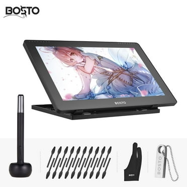 BOSTO BT-16HD Portable 15.6 Inch H-IPS LCD Graphics Drawing Tablet Display  8192 Pressure Level Passive Technology USB-Powered Low Consumption Drawing  