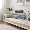 thumbnail image 7 of Laddha Home Designs Handwoven Damask Rectangular Lumbar Pillow Cover - 36" - Blue and White, 7 of 7