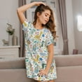thumbnail image 3 of Naloa Cartoon Animals Print Women Nightgowns,Womens Loungewear,Short Sleeve Sleepwear,Comfy Ladies Nightdress, 3 of 6