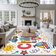 thumbnail image 3 of Children's Day Area Rugs 8'x10', Washable Small Throw Rugs for Living Room Patio, Cartoon Cute Watercolor Truck Cat Indoor Outdoor Rug Non-Slip Low Pile Carpet Runner Reversible Floor Mats, 3 of 8