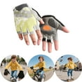 thumbnail image 2 of MEZZALL Kids Outdoor Sports Exercise Cycling Gloves Half Finger Through Open Finger Gloves Sports (4Y 12Y) Breathable Toddler Mittens, 2 of 3