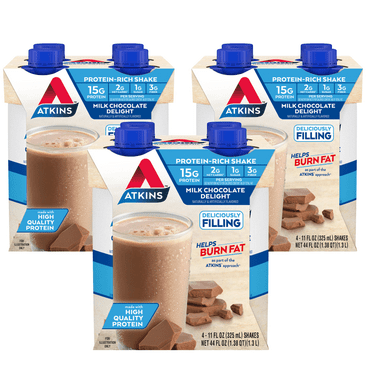 Atkins Protein Shake, Milk Chocolate Delight, 15g Protein, Keto Friendly, 12 Count