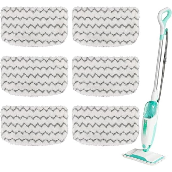 6 Pack Microfiber Steam Mop Pads Replacement for Shark Steam Mop S1000,S1000A,S1000C,S1000WM,and S1001C,Dirt Grip Cleaning Pads